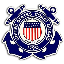 Large Vintage US Coast Guard 1790 Crossed Anchors Shaped Sticker (USCG Logo Vinyl Decal Semper Paratus Made in The USA (9 inch)