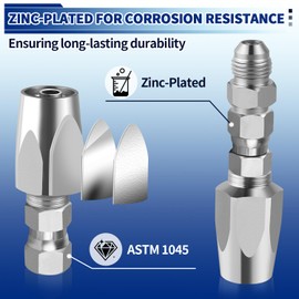 Hydraulic Hose Repair Kit, 3/8'' Hydraulic Hose Field Repair Kit, 2pcs Reusable Tool Heavy Duty Galvanized Carbon Steel Fittings