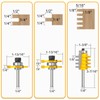 MEANLIN 3PCS Reversible Finger Joint Router Bit & Tongue and