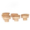 6pcs Round Drawer Knobs Wood Rattan Woven Handmade Drawer Pulls