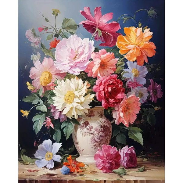 RICUVED Flower Vase Paint by Number, Flower Painting by Number