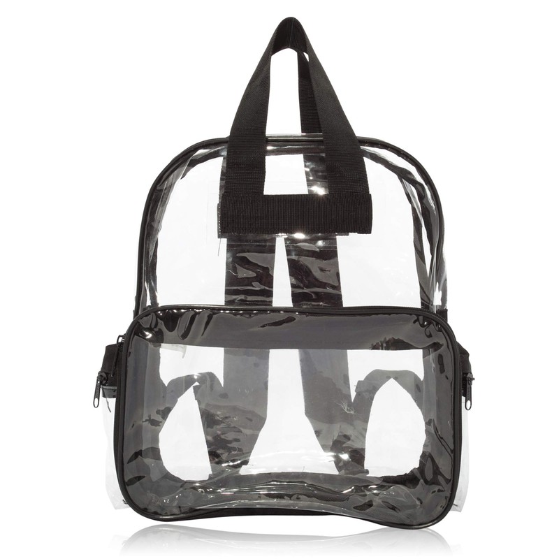 DALIX Small Clear Backpack Bag in Black