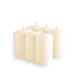 Simply Soson 2.5x4 inch Ivory Pillar Candles, Ivory Candles, Set of 6 Ivory Pillar Candles Bulk 2.5x4, Emergency Candles, Tall Candles, Wax Candle, Unscented Candles, Candle Pack Cone Tip Ivory Pillar