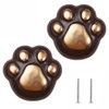 Generic Cat Paw Ceramic Cabinet Knob/Drawer Pull, 2PCS (Brown)