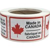 Made in Canada Labels 2 x 3 Inch Rectangles 500