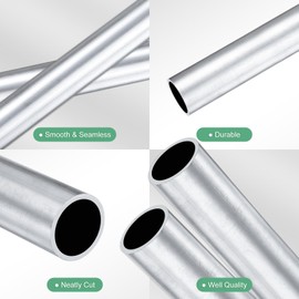 M METERXITY 2-Pack 250mm 6063 Aluminum Round Tube, 17mm ID 20mm OD Seamless Aluminum Tubing for Construction/Machining/DIY Crafting, Metal Straight Pipe [0.67x0.79x9.8IN]