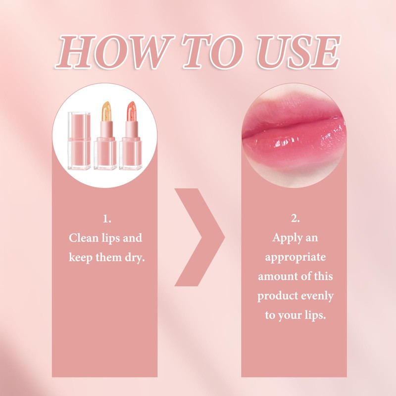 Pack of 2 Temperature Colour Changing Lipstick, Lip Balm, Waterproof,