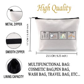 JXGZSO Special Education Teacher Gift Life Happens Visuals Help Cosmetic Bag Gift for Teachers (visuals Help B CA)