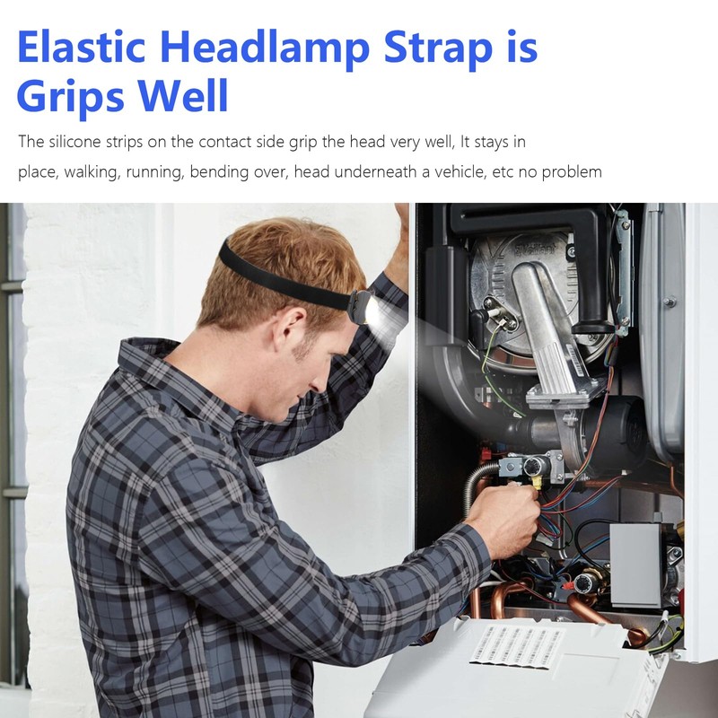 Elastic Headlamp Strap Replacement Headband, fit for Most Headlamps Black
