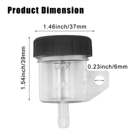 GEARLINTON Universal Straight Motorcycle Foot Rear Brake Master Cylinder Tank Oil Cup Fluid Bottle Reservoir (Clear)