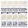 WANDIC 16PCS Happy Birthday Stickers for Balloons, Gold&Black Birthday Decals