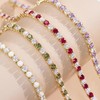 FANCIME July Birthstone Tennis Bracelet, 14K Yellow Gold Plated Ruby