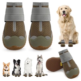 Dog Shoes for Large Small Medium Dogs Non-Slip Dog Boots for Dogs Breathable Dog Boots for Summer Hot Plasters Paw Protection for Outdoor Walking Winter Snow Non-Slip