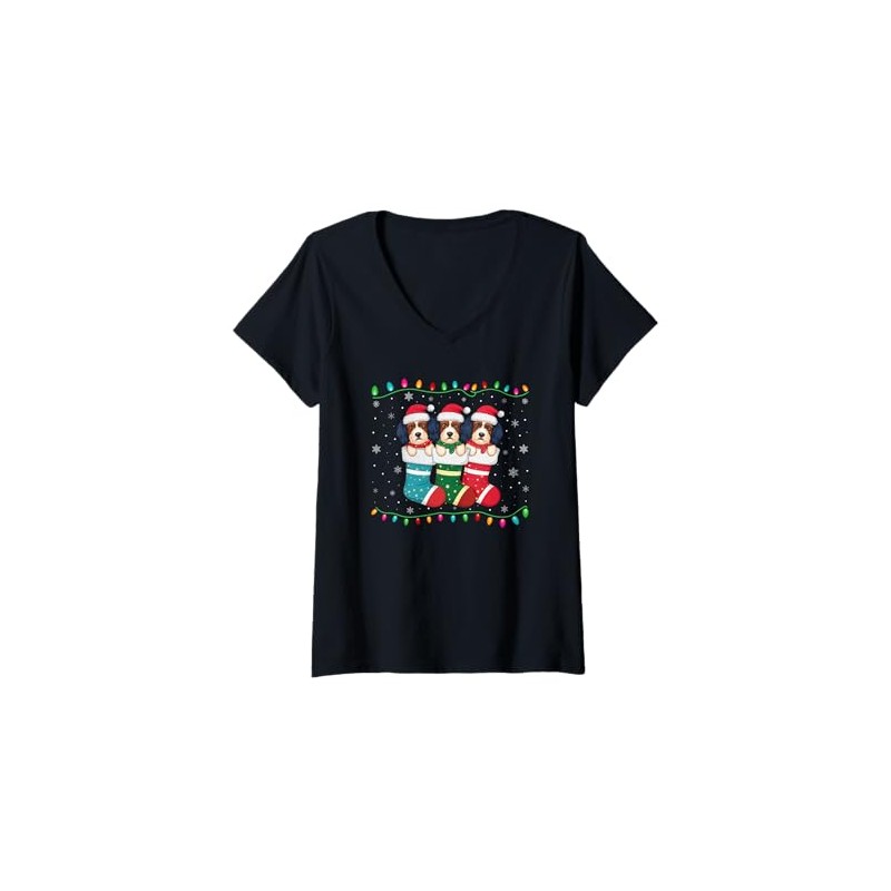 Womens Xmas Tree Lights Funny Havanese Dog in Christmas Socks