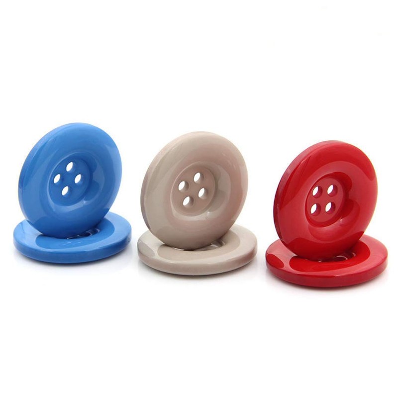 Multicolor Resin Buttons - Round 4 Holes, Various Sizes (Red,