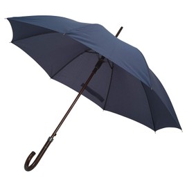TAHARI® Deluxe Automatic Open Wood Handle & Shaft Umbrella (Navy Blue)