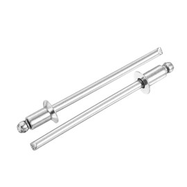 sourcing map 50Pcs 1/8" x 1/4" 304 Stainless Steel Countersunk Blind Rivet, Open-End Type Blind Rivets for DIY, Sheet Metal, Automotive Repairs, Furniture, Boat, and Duct Work (Silver)