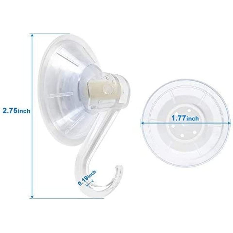 1st Choice Clear Plastic Suction Cup Hooks, 12 Pack Ultra