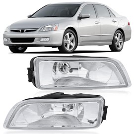 Nilight Fog Lights Assembly Compatible with 2003 2004 2005 2006 2007 Honda Accord 4Door Sedan 2004-2008 Acura TL w/H11 12V 55W Bulbs Clear Lens Driver and Passenger Side