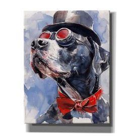 Epic Graffiti 'Dog With Glasses And Hat 1' by Momart Canvas Wall Art, 26" x 34"