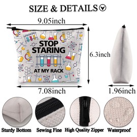 BDPWSS Laboratory Science Gift Medical Lab Technician Gift PHD Graduation Gift Stop Staring At My Rack Chemistry Makeup Bag (Staring rack bag)