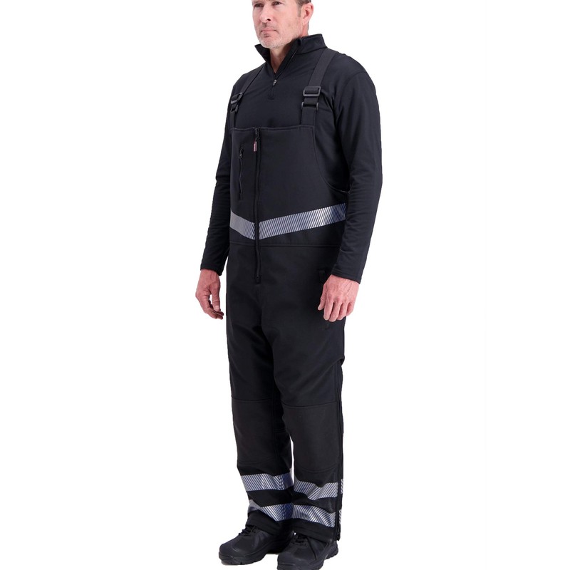 RefrigiWear Insulated Softshell Enhanced Visibility Bib Overalls for Men Work