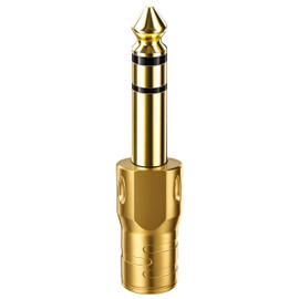 Amshn フラッグシップモデル ヘッドホン変換プラグ 3.5mmステレオミニプラグ 変換 6.35mm標準ジャック 変換アダプタ メス-オス 電子ピアノ ヘッドホン 24K金厚膜メッキ 1個入り 龍皇 (Dragon Emperor)