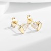 LANGLY Gold Stud Earrings for Women, Hypoallergenic Gold Cubic Zirconia