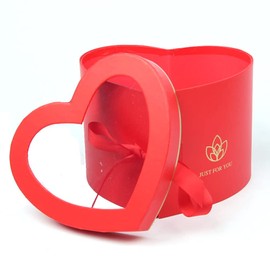 Heart Shape Gift Box, Gift Box with Bow, Heart-Shaped Cardboard Gift Box, for Birthday, Anniversary, Valentine's Day (Red)