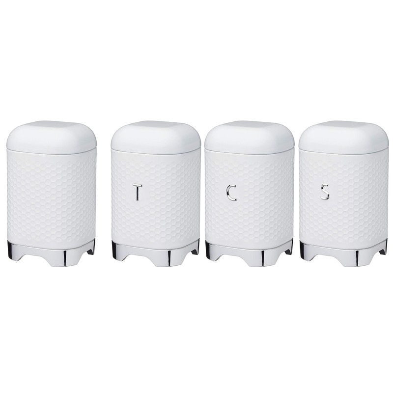 KitchenCraft Lovello Textured Food Storage Container with Geometric Hexagon Pattern,