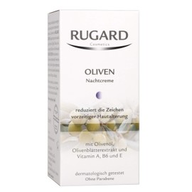 RUGARD Olive Night Cream Facial Care with Olive and Rose Flower Ingredients as well as Vitamins A, B6 and E 50 ml