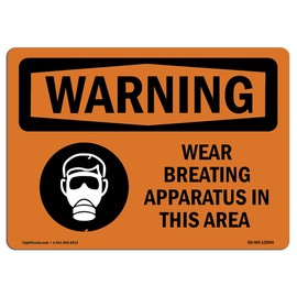 OSHA Waring Sign - Wear Breathing Apparatus in This Area | Aluminum Sign | Protect Your Business, Work Site, Warehouse & Shop Area | Made in The USA