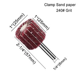 Nylon Woven Abrasive Buffing Flap Wheel Dia 1-in/25mm,Shank φ1/4"(6mm) Wheels high 1-inch/25mm Have Sand Paper Polishing Metal Polishing Sanding Buffing Wheel (Red-10 PCS)