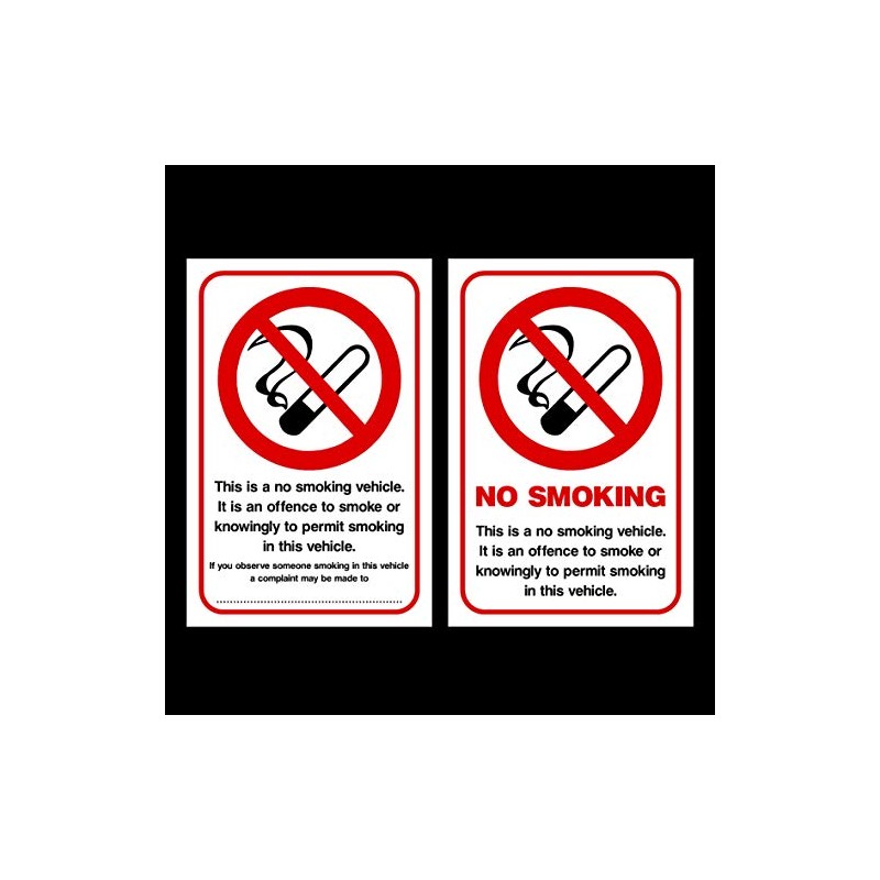 USSP&S No Smoking Double Sided Sticker - Car, Van, Taxi,
