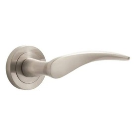 Designer Levers - Close Lever on Rose Door Handle - Sleek Design - Brushed Nickel - 1 Pair - Interior Use