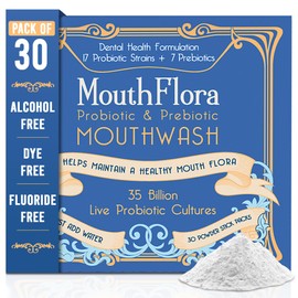 Probiotic & Prebiotic Mouthwash for Adults | Dry Mouth and Oral Thrush Relief | Gum Health Mouthwash | 30 Pack
