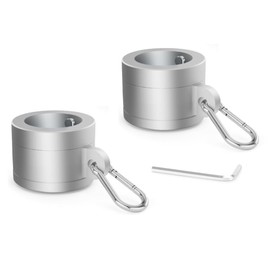 Kopinma Pack of 2 Aluminium Flagpole Rings with Carabiner Clip, 360 Degree Rotating Flag Attachment Rings, Anti-Winding Flagpole Ring Hardware for Flagpoles with 0.75-1.02 Diameter