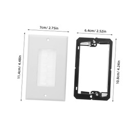 TEHAUX 1 Set Brush Cable Entry Plate Wall Plate with Brush Installation Frame Efficient Cable Management for Home Theater Office Versatile Durable Design Stylish Aesthetic Enhancer