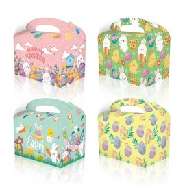 CPTBAG 12 Pack Spring Easter Bunny Party Favors Boxes Easter Egg Candy Goodie Boxes Spring Easter Bunny Boxes Gift Treat Boxes for Easter Party, Baby Shower,Birthday Party Decorations