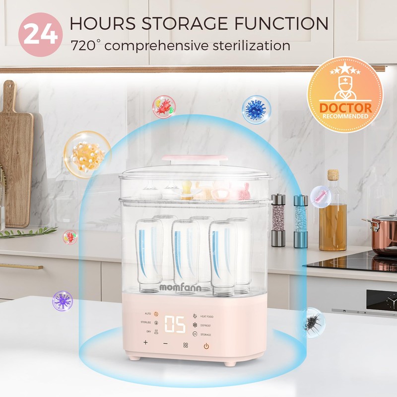Bottle Sterilizer and Dryer, All-in-One Electric Steam Sterilizer Bottle Sanitizer