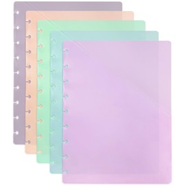 Discbound Notebook Dividers with Pockets – 9-Disc Classic Size Plastic Index Tabs, 5-Pack Colorful PP Inserts for Planner, Folder & Office