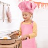 Morcheiong Kids Chef Hat and Apron Set, Adjustable Pink Children's