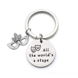 CHOROY Drama Mask Keychain All The World's a Stage Keychain Theater Jewelry Gift for Actor Actress (Drama Keychain)