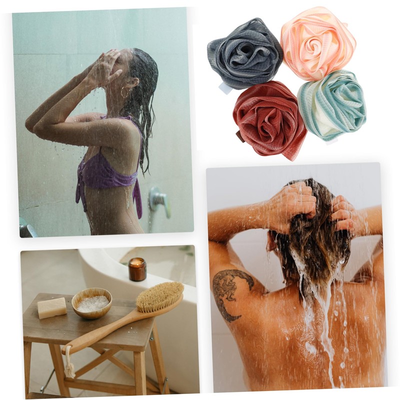 FOMIYES Multi-function Bathing Scrubber Exfoliating Shower Ball for Easy Cleaning