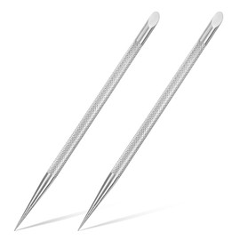 Pack of 2 Cuticle Pushers Stainless Steel, Nail/Cuticle Spoon Pusher, Metal Cuticle Remover, Cuticle Pusher, Cuticle Remover for Manicure Pedicure Nail Art Care (Silver)
