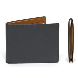 maskfactory stwees bifold leather wallets - Ultra slim, RFID, Front pocket, slim, ID window (Slim style A, Gray), Gray, Slime Fashin