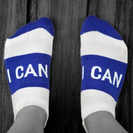 Gone For a Run Inspirational Ankle Socks for Women - Affirmation - Fun Running Socks - Runners Gifts & Motivation - I Can (Royal)