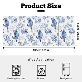 AOHMPT Refrigerator Top Cover with Storage Pockets,Non-Slip Dust-Proof Universal Cover for Washing Machine & Fridge Top,Durable Fabric 21.6"x51"