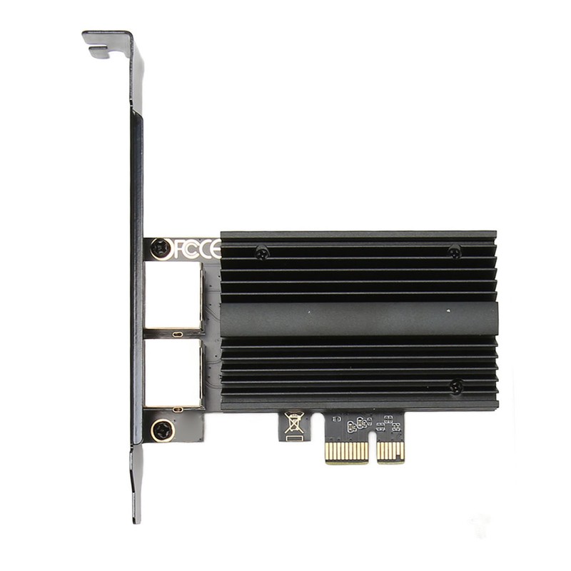 PCIe Network Card 2.5Gbps Dual Port Gold Plated Pin Aluminium