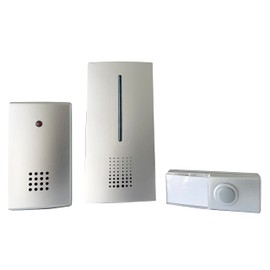Heidemann HX Duo 70804 Wireless Chime Set (2 Receivers, 1 Transmitter, White, Max. Range 100 m, Optical Call Signal, 8 Melodies Adjustable, Bell, Doorbell)